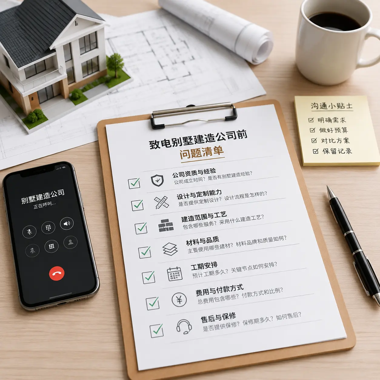 在荔波拨打别墅建造公司电话前的准备工作